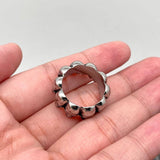 Bold Skulls Stainless Steel Biker Ring - Durable & Edgy Gift for Him - Mens Motorcycle Rings