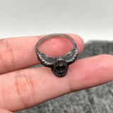 Mutilated Skull Biker Ring - Dark Stainless Steel