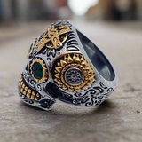 Bold Retro Skull Biker Ring - Gold & Silver Stainless Steel