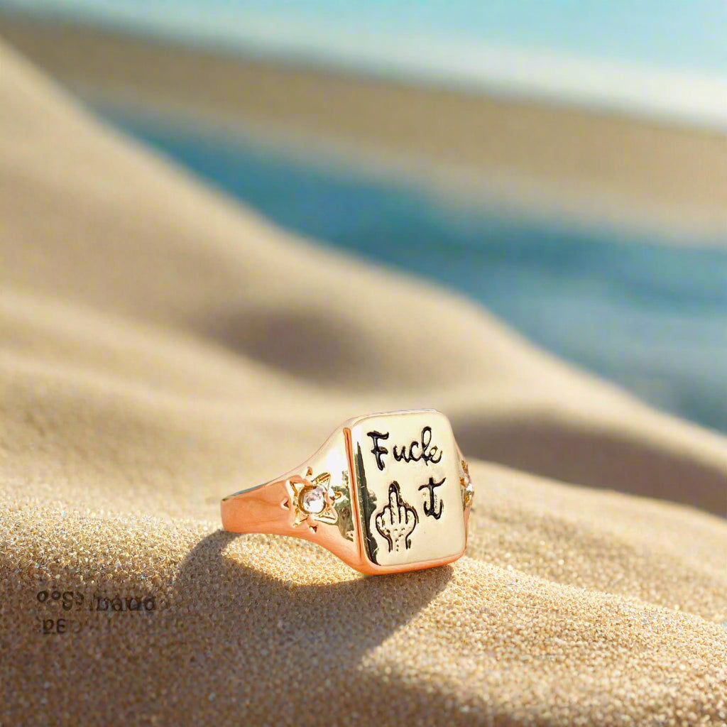 gold fuck it ring