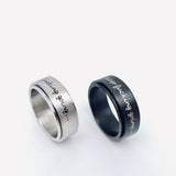 "Keep Going" Motivational Rotatable Stainless Steel Ring