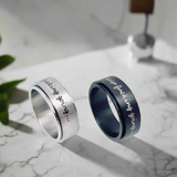 "Keep Going" Motivational Rotatable Stainless Steel Ring