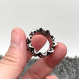 Bold Skulls Stainless Steel Biker Ring - Durable & Edgy Gift for Him - Mens Motorcycle Rings