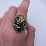 Bold Retro Skull Biker Ring - Gold & Silver Stainless Steel