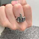 Men's Stainless Steel 'Fuck' Biker Ring - Bold MC Design
