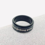 "Keep Going" Motivational Rotatable Stainless Steel Ring