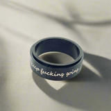 "Keep Going" Motivational Rotatable Stainless Steel Ring