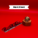 mens sugar skull ring atzec style with green cubic zirconia gemstone high quality 18K gold plated with stainless steel surgical grade titanium