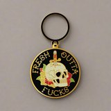 Fresh Outta Fucks Skull Keychain – Edgy Tattoo Design