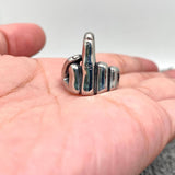 Men's Stainless Steel 'Fuck' Biker Ring - Bold MC Design