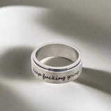 "Keep Going" Motivational Rotatable Stainless Steel Ring