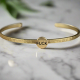 Thin Brass Cuff w/ Stamped Brass Fuck