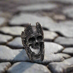 blackened stainless steel skull ring celtic gothic bold biker jewelry mens statement ring viking style mens rings gift unleash rebellious spirit rugged biker-inspired piece perfect for making a statement durable titanium steel 316L stainless steel edgy style long-lasting quality ideal for adventure-seekers bikers embracing individuality adventure and manly defiance touch of attitude standout accessory rockabilly rocker punk edgy chunky heavy metal jewelry skulls skeleton ring mens heavy metal