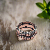 mens biker motorcycle skull ring cubic zirconia CZ unisex biker ring gothic goth punk rocker rockabilly motorcycle club style masculine design mens jewelry fashion jewelry for men man gift manly gifts gift for men dad brother father boyfriend husband harley davidson gifts for him steel biker ring dyna low rider indian mens biker rings harley davidson steel ring