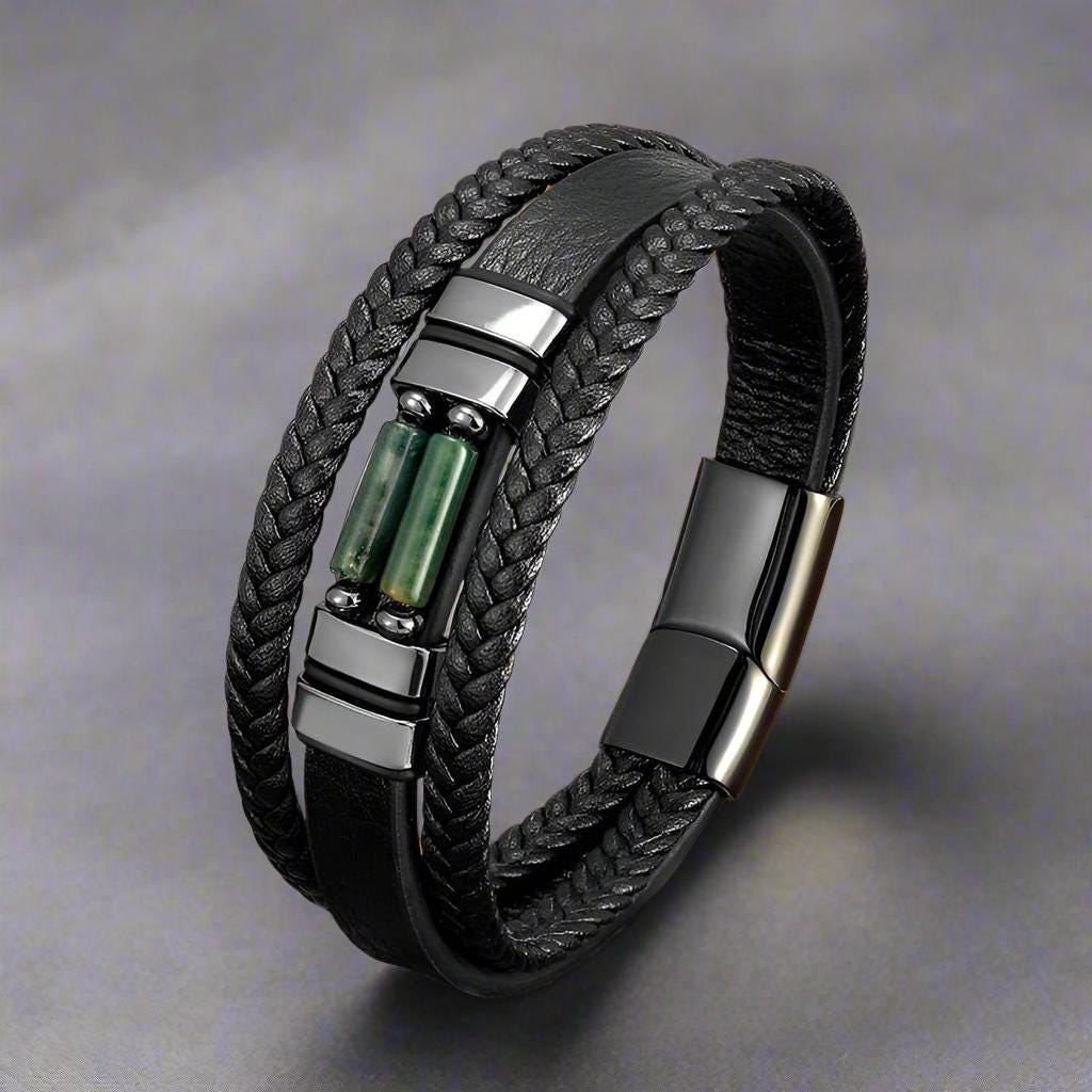 vintage bracelet braided leather layered leather bracelet stone bracelet motorcycle bracelet biker bracelet gothic punk bracelet rocker bracelet men fashion stylish accessories leather jewelry men gothic unisex bracelet gemstone leather bracelet beaded jewelry hipster accessories unisex fashion bohemian bracelet artistic jewelry unique fashion versatile accessories handcrafted casual