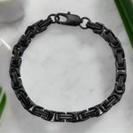 black mens bracelet byzantine vintage viking masculine high quality heavy duty mens jewelry mens fashion black bracelet cuff links rockabilly celtic scottish barbarian style rock metal heavy metal punk goth gothic jewelry thick metal chunky motorcycle harley davidson HD biker club style motorcycle club indian bagger motorcycle cool gift for dad brother boyfriend husband masculine manly modern warrior military bad ass