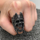 blackened stainless steel skull ring celtic gothic bold biker jewelry mens statement ring viking style mens rings gift unleash rebellious spirit rugged biker-inspired piece perfect for making a statement durable titanium steel 316L stainless steel edgy style long-lasting quality ideal for adventure-seekers bikers embracing individuality adventure and manly defiance touch of attitude standout accessory