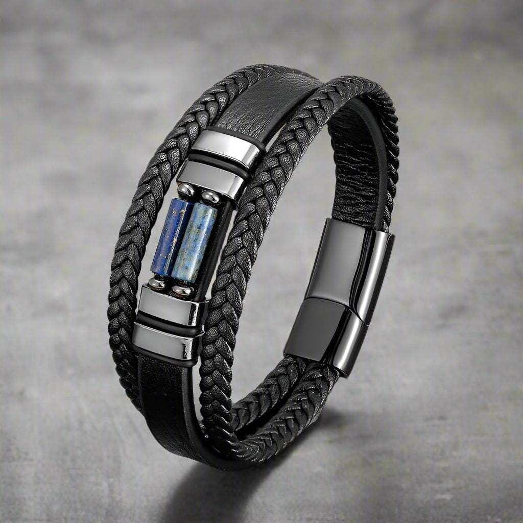 vintage bracelet braided leather layered leather bracelet stone bracelet motorcycle bracelet biker bracelet gothic punk bracelet rocker bracelet men fashion stylish accessories leather jewelry men gothic unisex bracelet gemstone leather bracelet beaded jewelry hipster accessories unisex fashion bohemian bracelet artistic jewelry unique fashion versatile accessories handcrafted casual