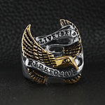 mens biker harley davidson indian HD ring motorcycle rider live to ride ride to live ring gold silver eagle americana american pride biker lifestyle motorcycle rider club style vintage rocker rockabilly mens ring for dad for brother for husband for boyfriend for guy man masculine jewelry ring fashion rings for men ring band for men chunky mens ring large high quality heavy metal heavy ring sterling silver titanium ring johnny depp metallica
