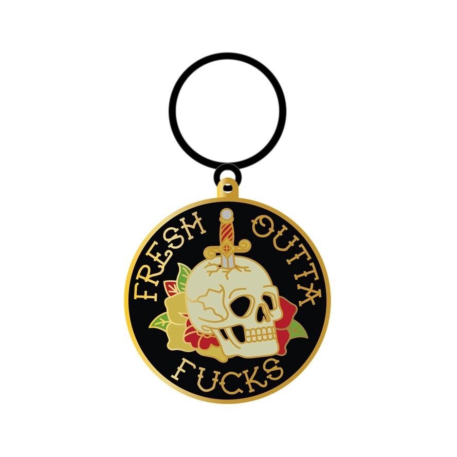 Bold 'Fuck' Enamel Keychain - Statement Accessory Gift