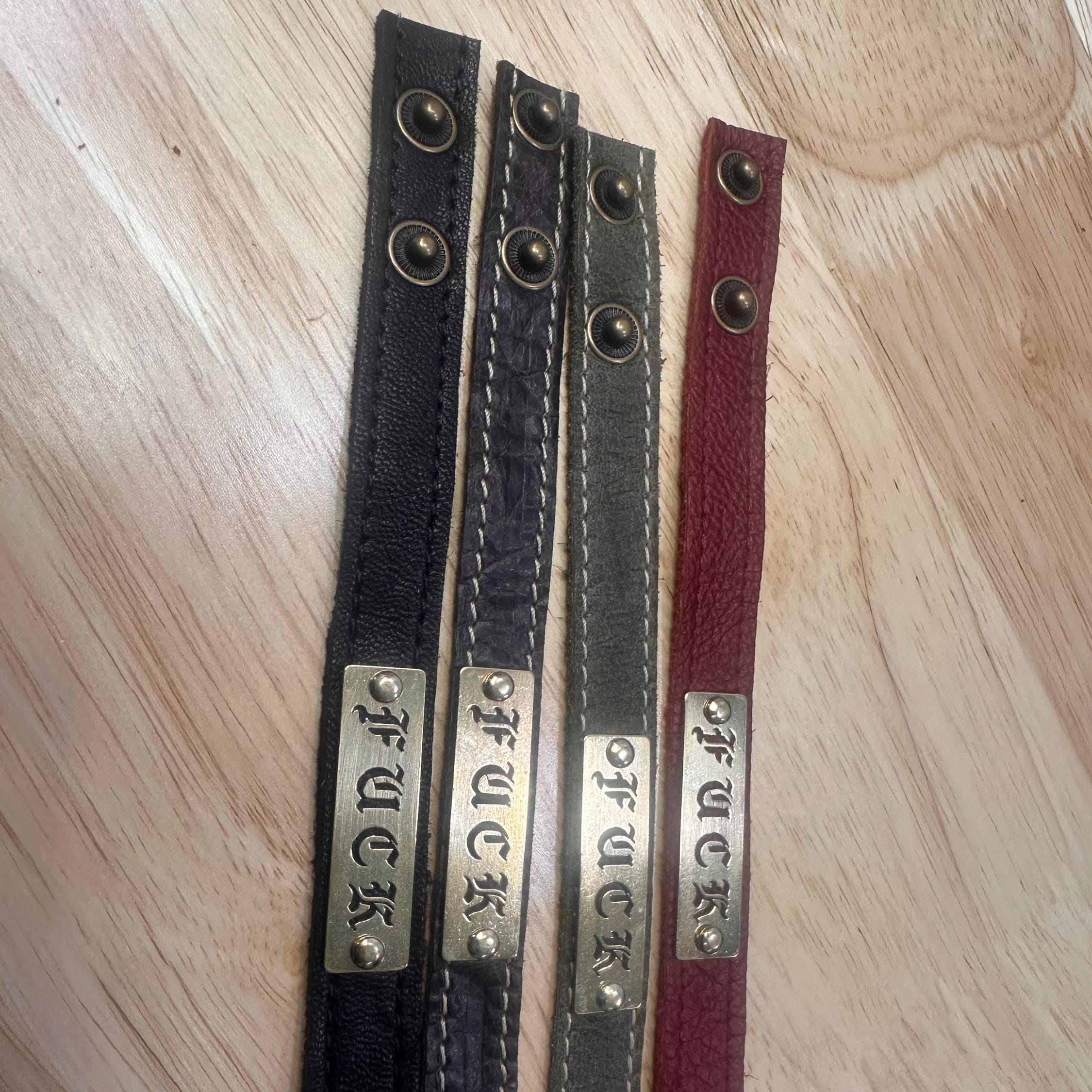 two slot sizes for leather fuck bracelet