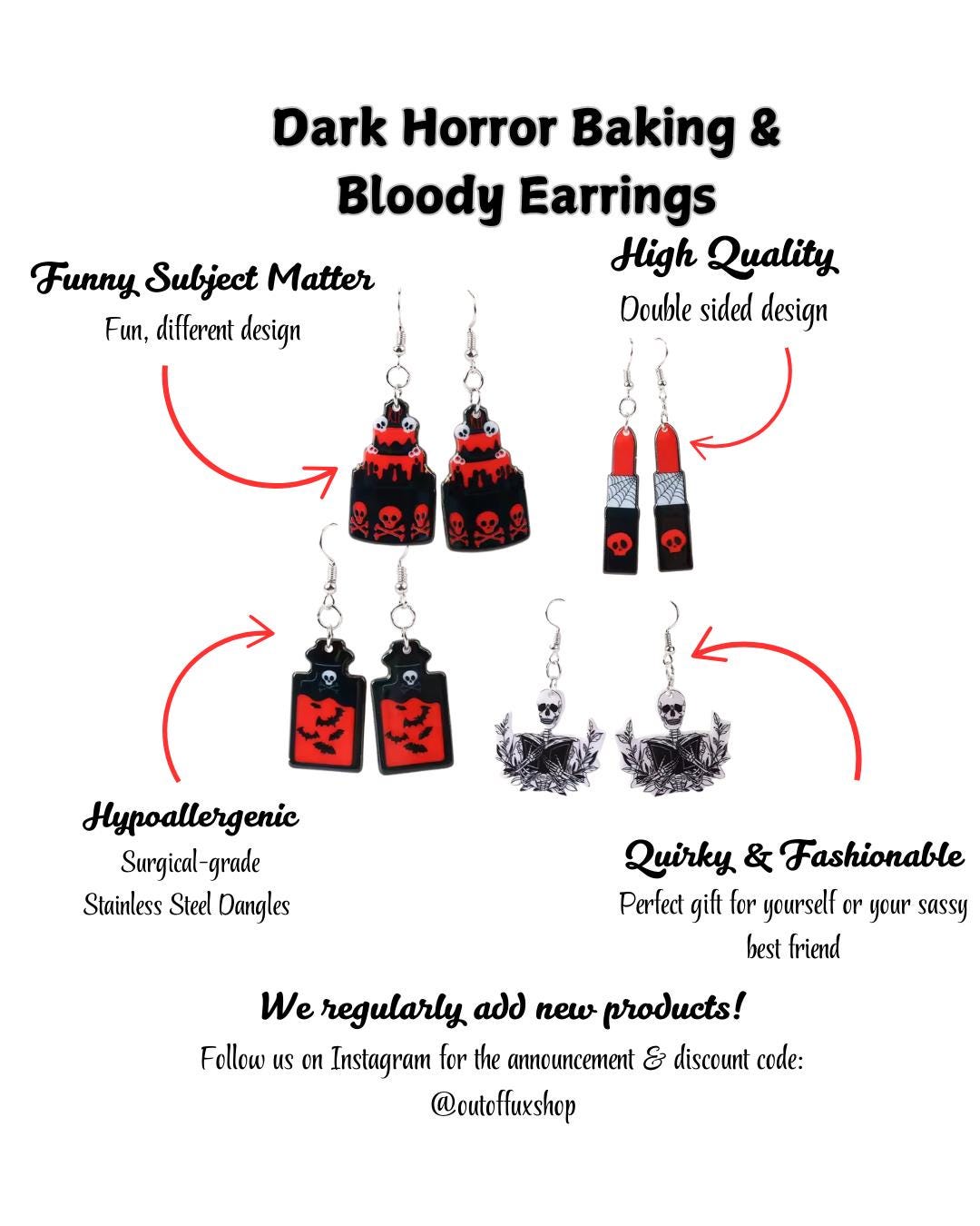 gothic skull jewelry, jewelry black dangle, dangle vampire design, design metal hook, hook alternative accessory, accessory for goth, goth baker gift, gift for halloween, halloween horror fan, fan dark jewelry, jewelry punk style, style metal hook, hook gothic design, design alternative piece, piece for biker, dark vampire accessory, accessory gothic style, style dangle jewelry, jewelry for baker, baker halloween gift, gift alternative design