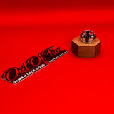 Stainless Steel Ring with Red Coffin Skeleton Detail - Unisex - Titanium - Red Stone Ring - Skull Goth Retro Style