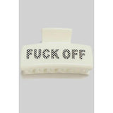 Bold Fuck Off Bad Bitch Hair Clip - Edgy & Fearless Statement Accessory in Black or White - Bachelorette Gift