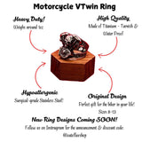 Motorcycle Motor Skull Ring Stainless Steel Biker Ring Gifts for Men M8 VTwin Harley HD Durable High Quality Gear Head!
