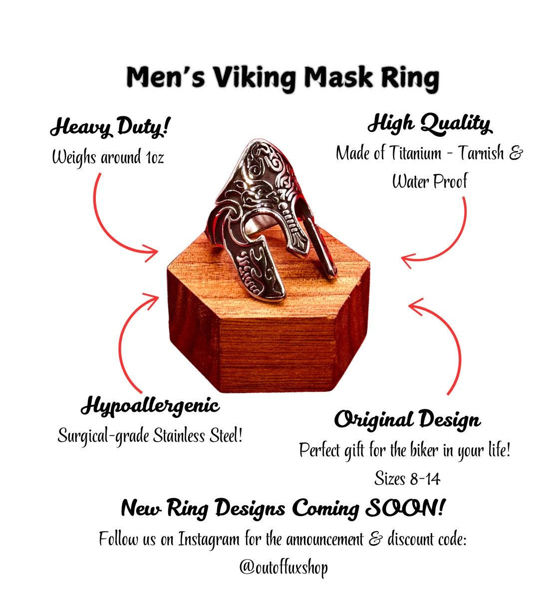 Men's Biker Viking Mayan Rune Druid Motorcycle Silver Ring Titanium Men's Rings Rings for Him High Quality Stainless Steel