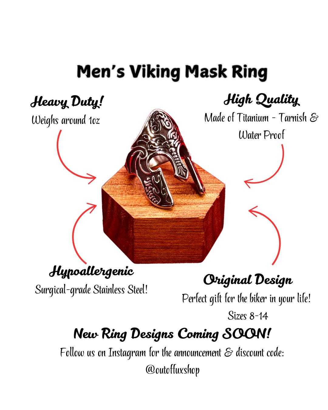 Men's Biker Viking Mayan Rune Druid Motorcycle Silver Ring Titanium Men's Rings Rings for Him High Quality Stainless Steel