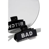 Bold Fuck Off Bad Bitch Hair Clip - Edgy & Fearless Statement Accessory in Black or White - Bachelorette Gift