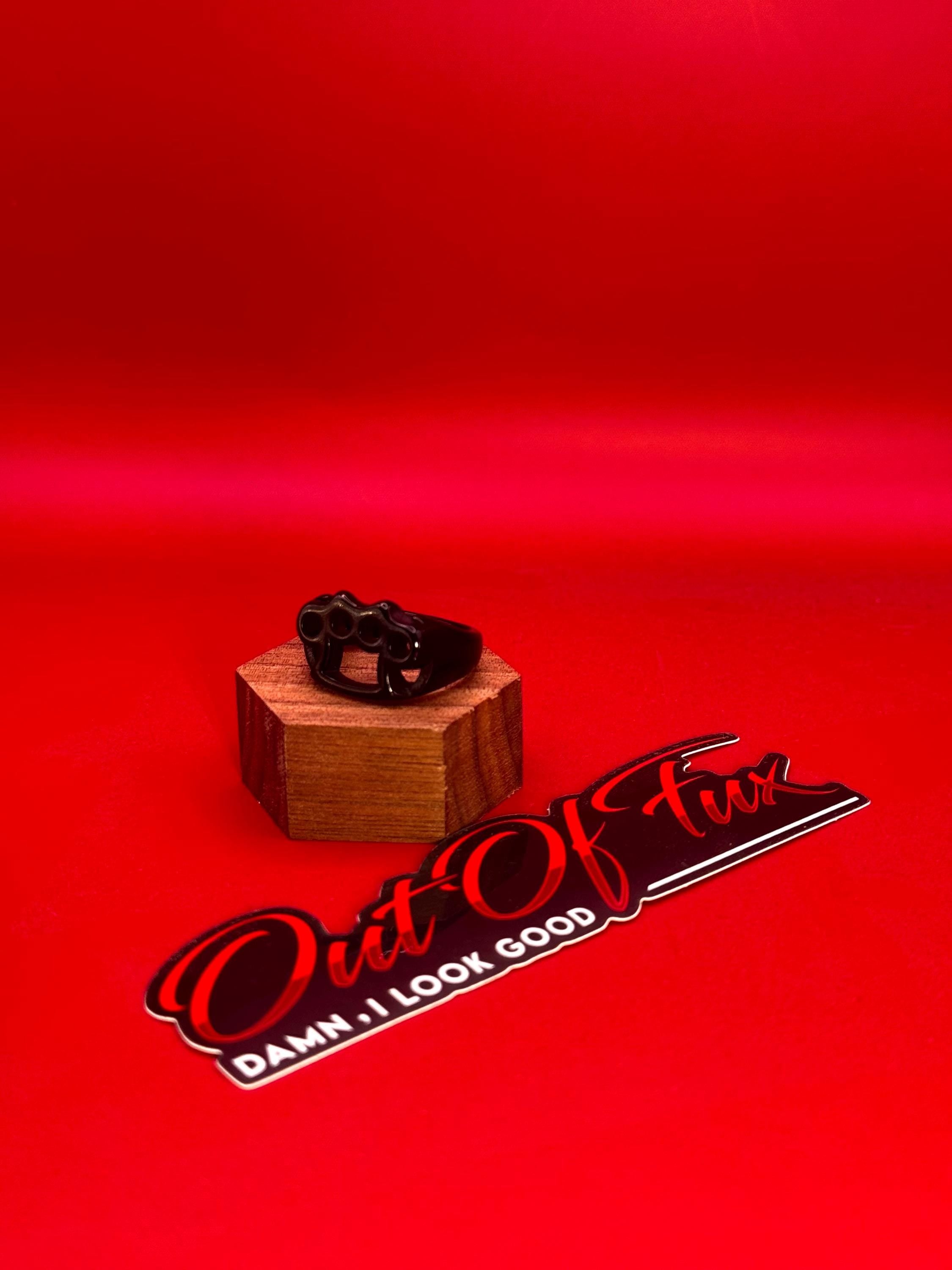 Mens Biker Ring Stainless Steel Brass Knuckle Ring - Bold Statement - Perfect for Biker Motorcycle Punk Metal