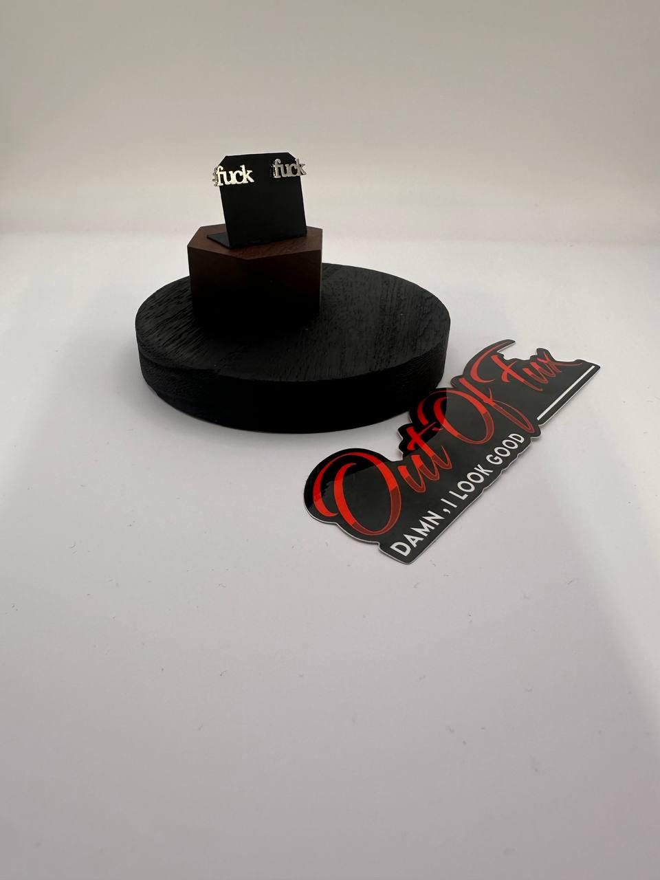 fuck script earrings in gold and silver high quality stainless steel stud earring in minimalist style