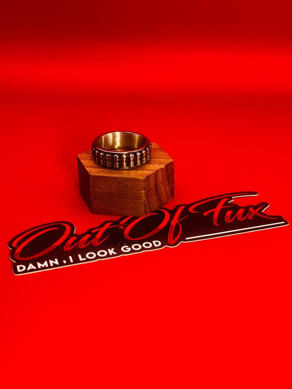 Titanium Chain Link Biker Ring for Men – Durable Tarnish-Free Harley Davidson Style Guys Rings, Dads Gift