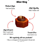 Titanium Chain Link Biker Ring for Men – Durable Tarnish-Free Harley Davidson Style Guys Rings, Dads Gift