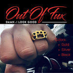 Mens Biker Ring Stainless Steel Brass Knuckle Ring - Bold Statement - Perfect for Biker Motorcycle Punk Metal