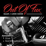 Mens Skull Ring - Biker Flag Bandana Ring, Titanium Automotive Gift for Him, Harley Davidson Style American Flag Gift