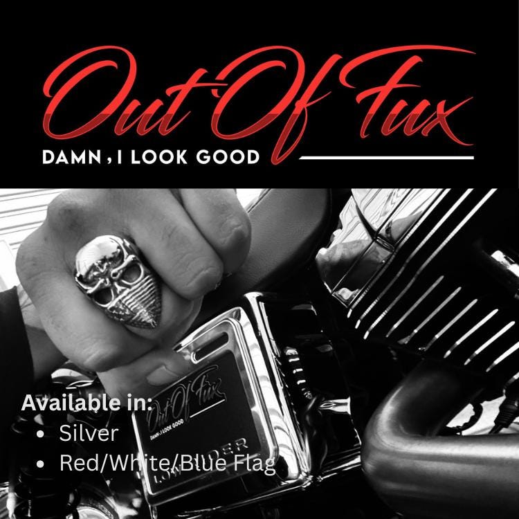 Mens Skull Ring - Biker Flag Bandana Ring, Titanium Automotive Gift for Him, Harley Davidson Style American Flag Gift