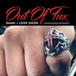 Men's Biker Ring - Celtic - Gothic - Red Stone Cross - Stainless Steel - Silver - Viking - Gifts for Him - Stylish