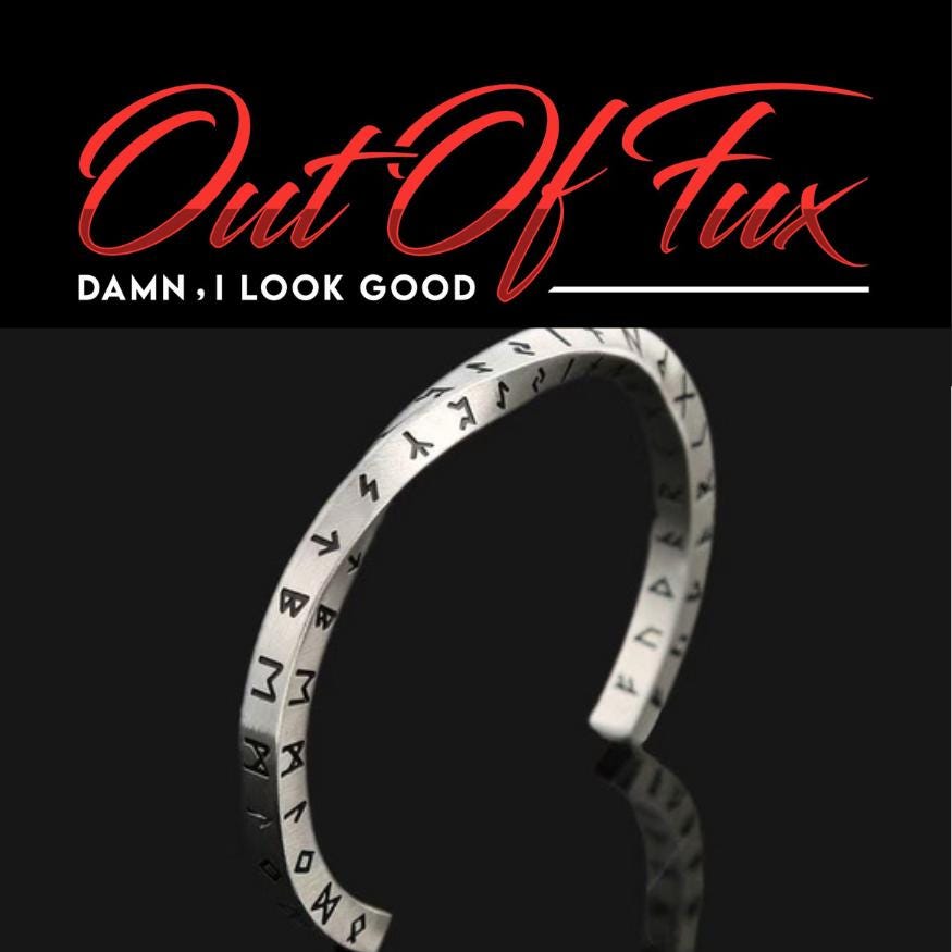 Vintage Rune Bracelet - Antique Silver Cuff for Men, Viking Celtic Biker Jewelry, High-Quality Stainless Steel