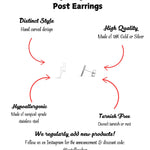 Lightning Bolt Stud Minimalist Earrings in 18K Gold and Silver Earrings Dainty Small Studs for Her - Unique, Small Design