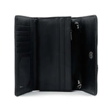 Biker Style Purse Card Holder Punk Rock Fashion Accessory Silver Detail Skull Design Gothic Wallet Gift Idea Dark Aesthetic Metal Stud Cross