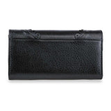 Biker Style Purse Card Holder Punk Rock Fashion Accessory Silver Detail Skull Design Gothic Wallet Gift Idea Dark Aesthetic Metal Stud Cross