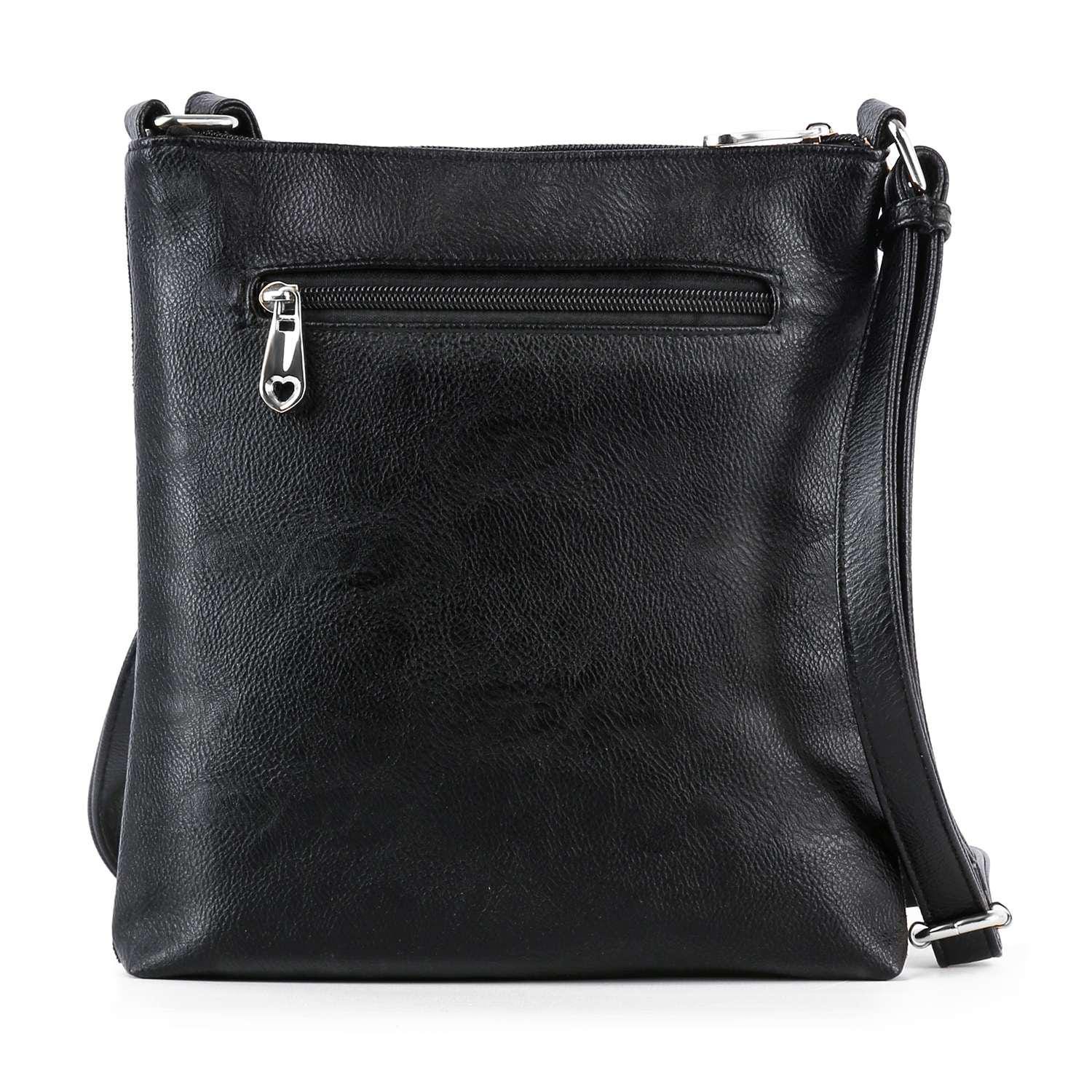 Gothic Punk Rock Crossbody Bag Military Camo Print Biker Style Steam Punk Skull Design Practical Size Messenger Style Black Accent Studded Detail Quality Construction Front Back Storage Alternative Fashion Statement Daily Essential Wear