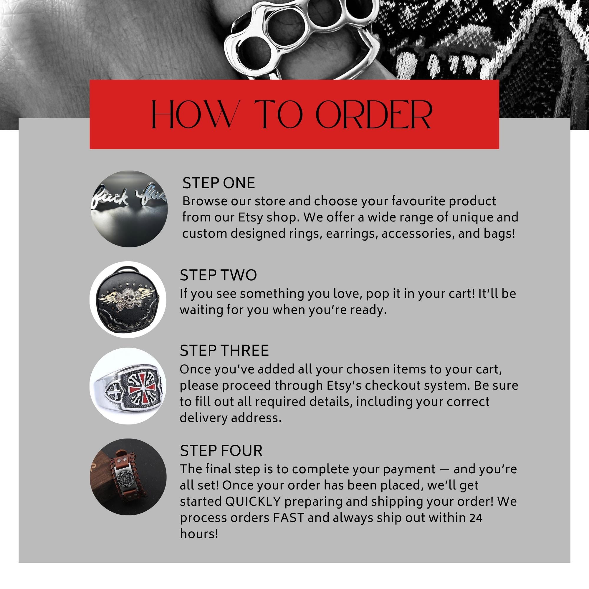 Mens BIKER Ring Mens Ring Gifts for Him Punk Alternative Rocker Metal Stainless Steel Titanium