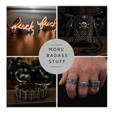 Mens BIKER Ring Mens Ring Gifts for Him Punk Alternative Rocker Metal Stainless Steel Titanium