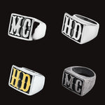 Mens Ring Biker Harley Davidson Band for Him Motorcycle Jewelry Gift HD Style MC Silver Gold for Men