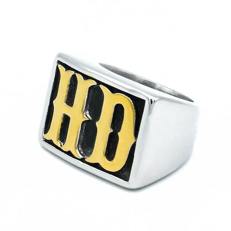 Mens Ring Biker Harley Davidson Band for Him Motorcycle Jewelry Gift HD Style MC Silver Gold for Men
