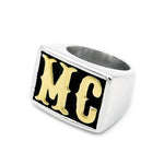 Mens Ring Biker Harley Davidson Band for Him Motorcycle Jewelry Gift HD Style MC Silver Gold for Men